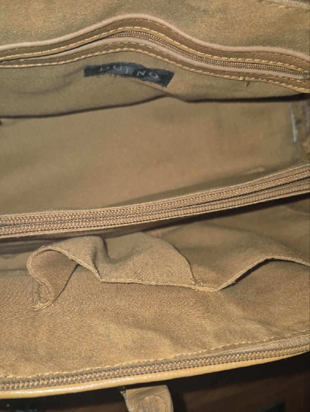 Bueno Large Floral Pattern Tan Accent Women's Satchel - Picture 2 of 3
